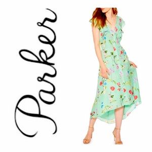PARKER NWT floral Raven silk blend dress in grass Gigi size 10